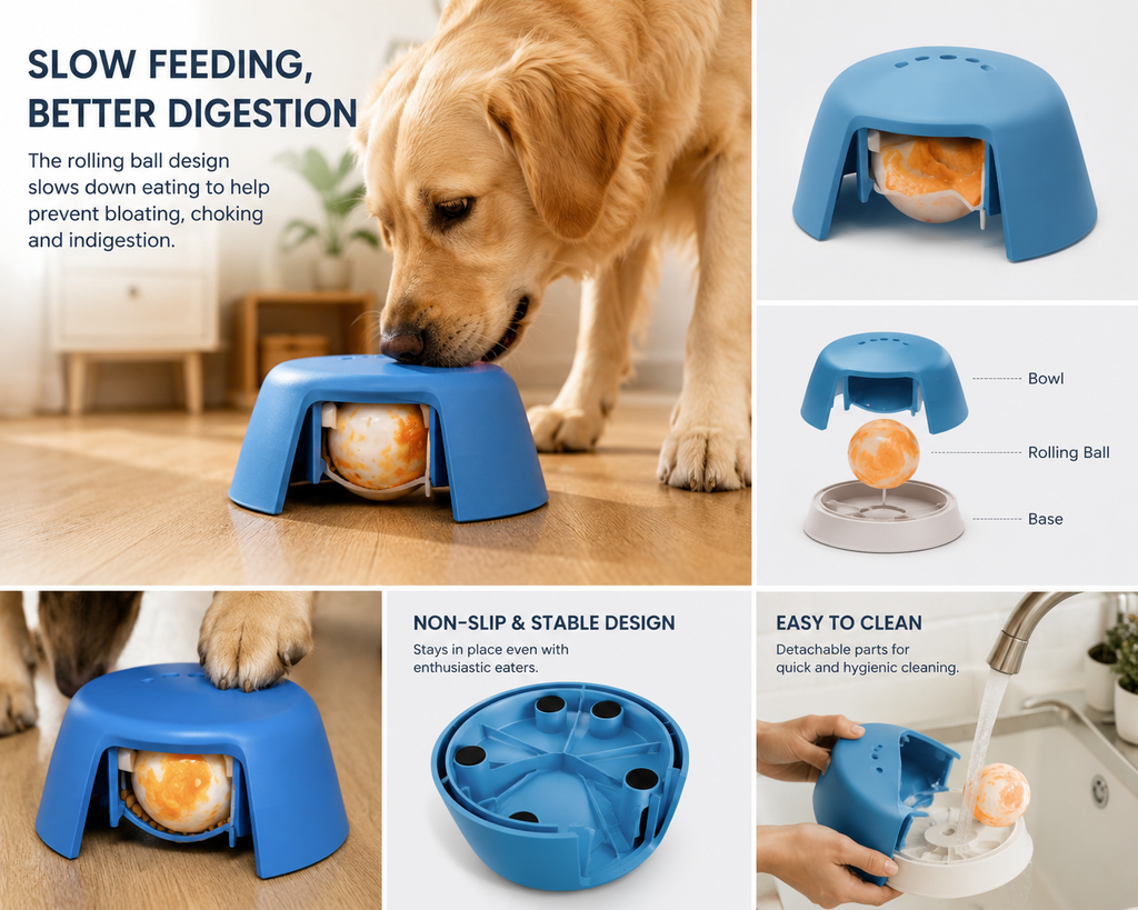 🐶 PawPace™ Interactive Slow Feeder Bowl